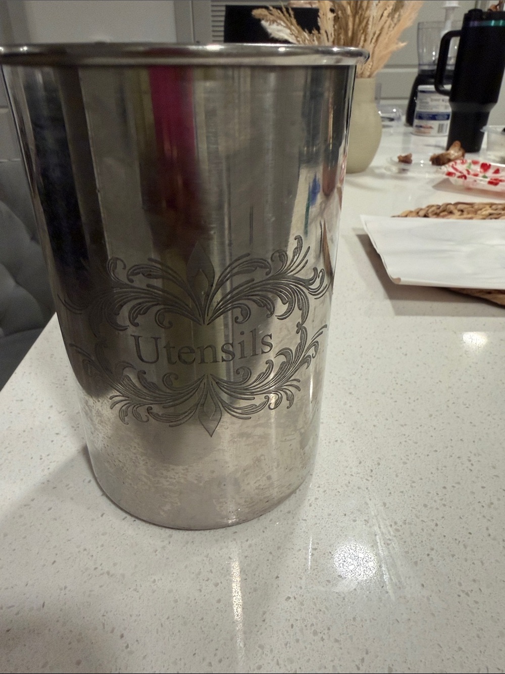 Stainless Steel Utensils Holder - Silver